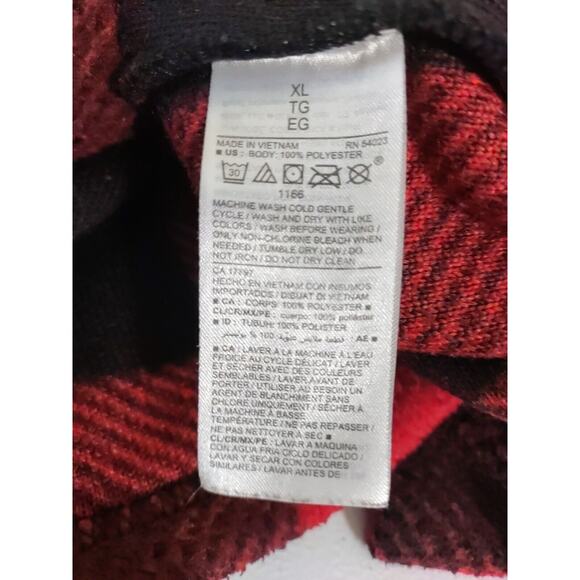 Old Navy Women's Fleece Buffalo Plaid Jacket Quarter Zip Size X L Red Black - Picture 6 of 8